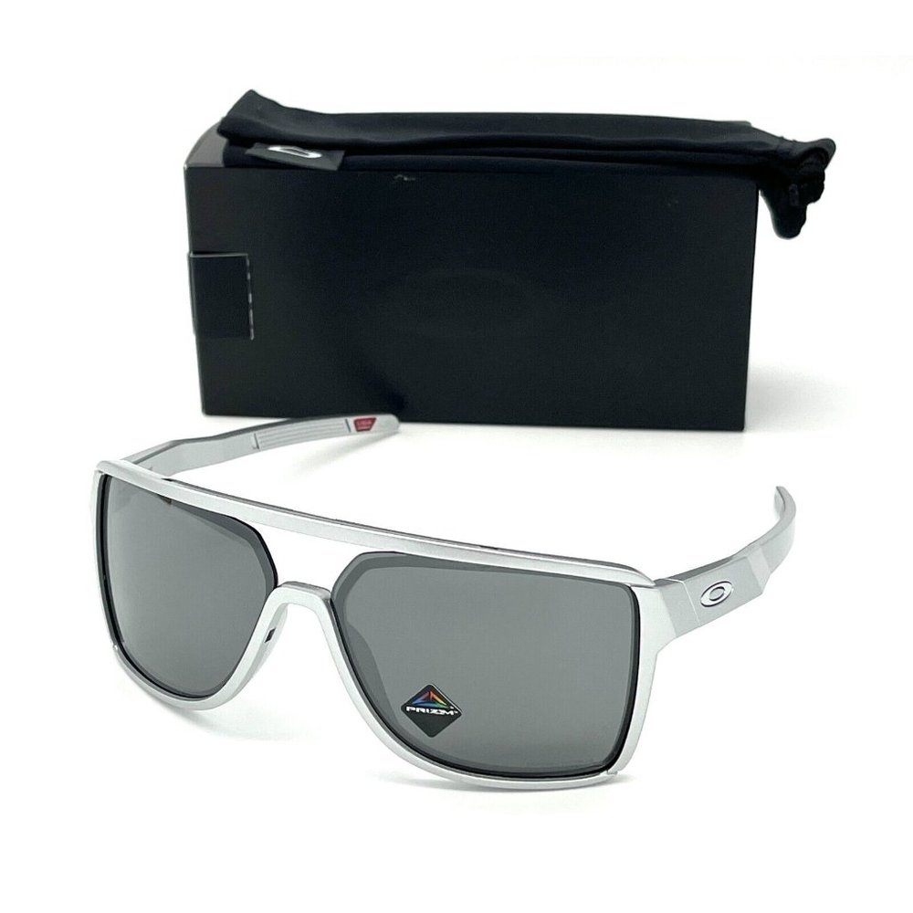 OAKLEY CASTEL OO9147-07 X Silver  / Prizm Black 63mm  sunglasses